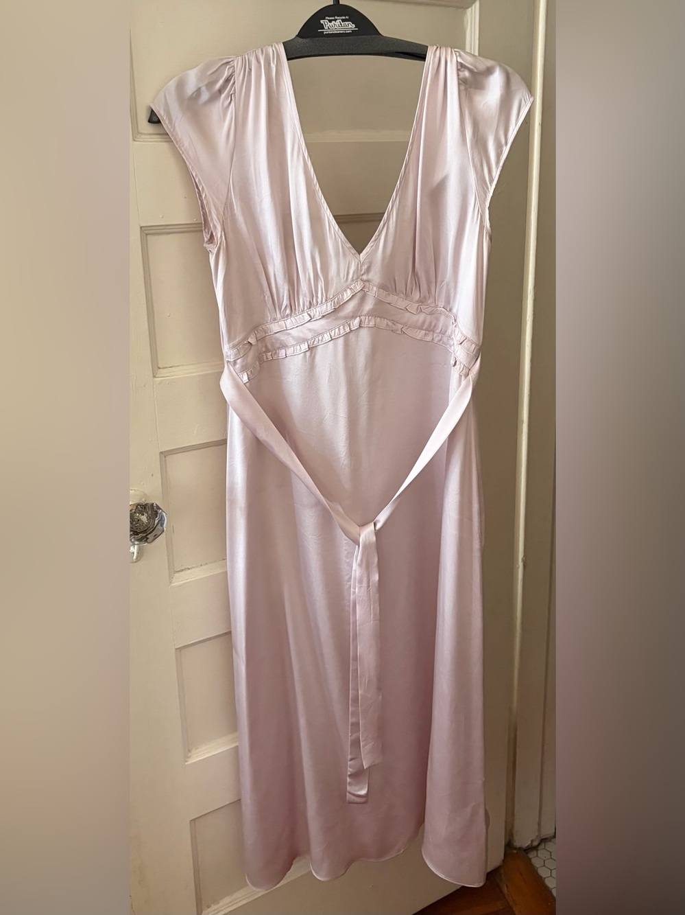 Reformation Silk Midi Dress in Pale Lilac - Picture 5 of 5